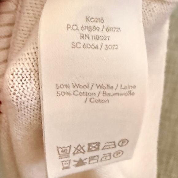 BODEN Penny Cotton/Wool Hello Bye Bye Crewneck L/S Pullover Sweater L Cream - Picture 5 of 6